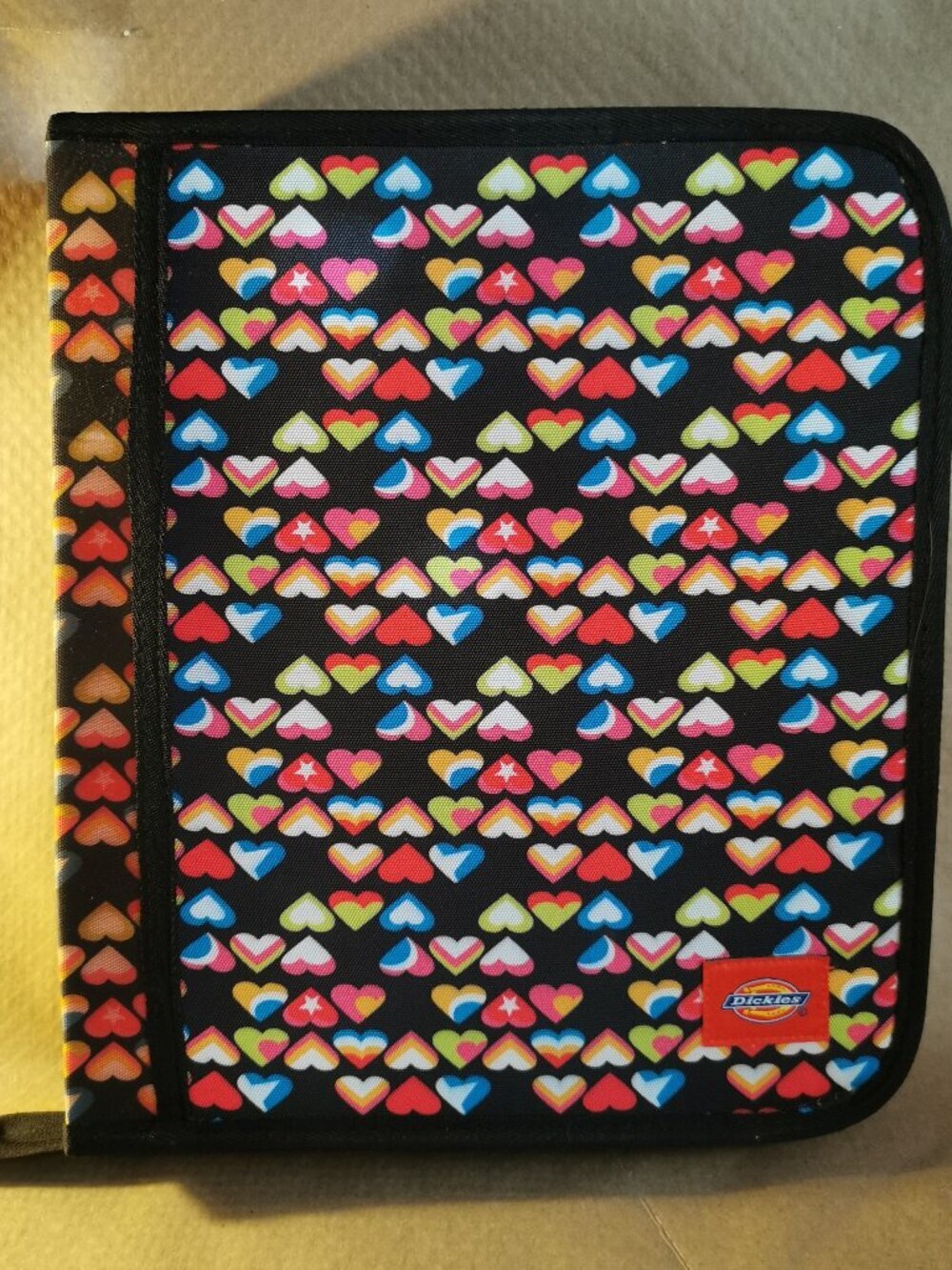 Dickies Brand Zippered 3-Ring Binder Hearts Pattern 00s Scene Culture Y2K?